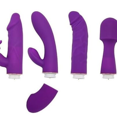 All-in-1 Vibrator Set, vibrator kit, multi-function vibrator, body-safe silicone vibrator, pleasure kit, adult toys, intimate pleasure, versatile vibrator