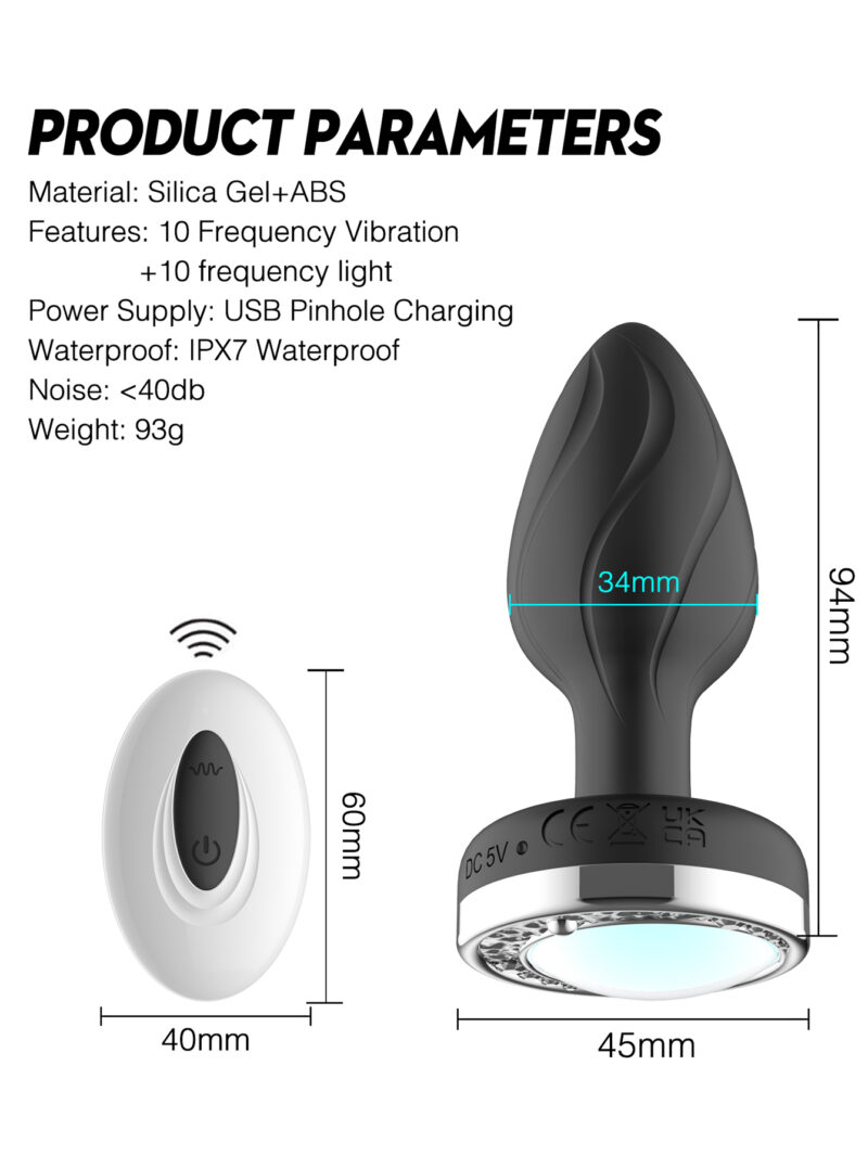 LED anal plug, anal stimulation, body-safe silicone, intimate accessories, pleasure products